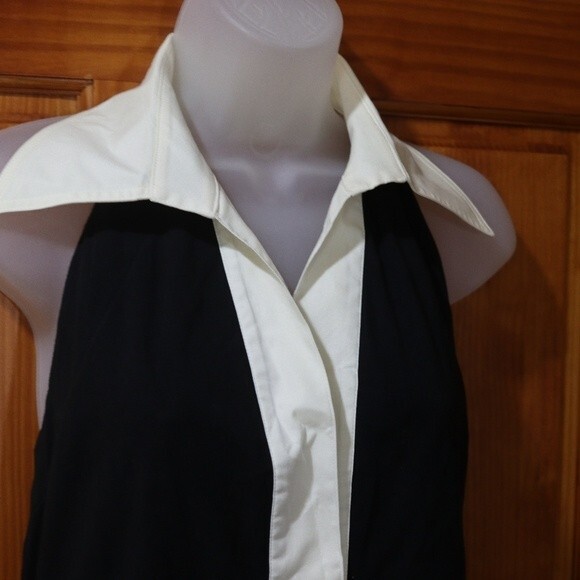 Finley Vintage 90s Black & White Jazz Halter Top Wednesday Adam's Vibes - Picture 2 of 11